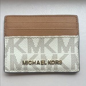 Michael Kors Tan and Cream Card Holder